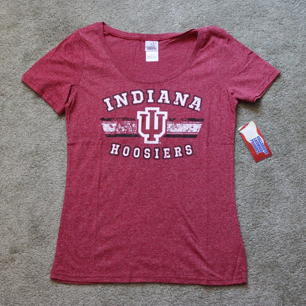 Women's Indiana in Hoosiers Scoop Neck T-Shirt NEW